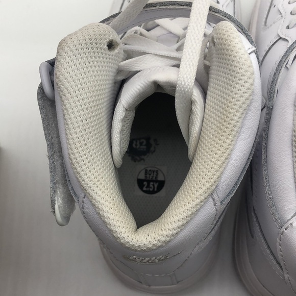 USED Nike Force 1 Mid LE (PS) Little Kids' Shoes White DH2934-111 No Box - Picture 6 of 9